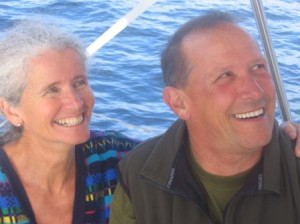 Chrissie and I sailing